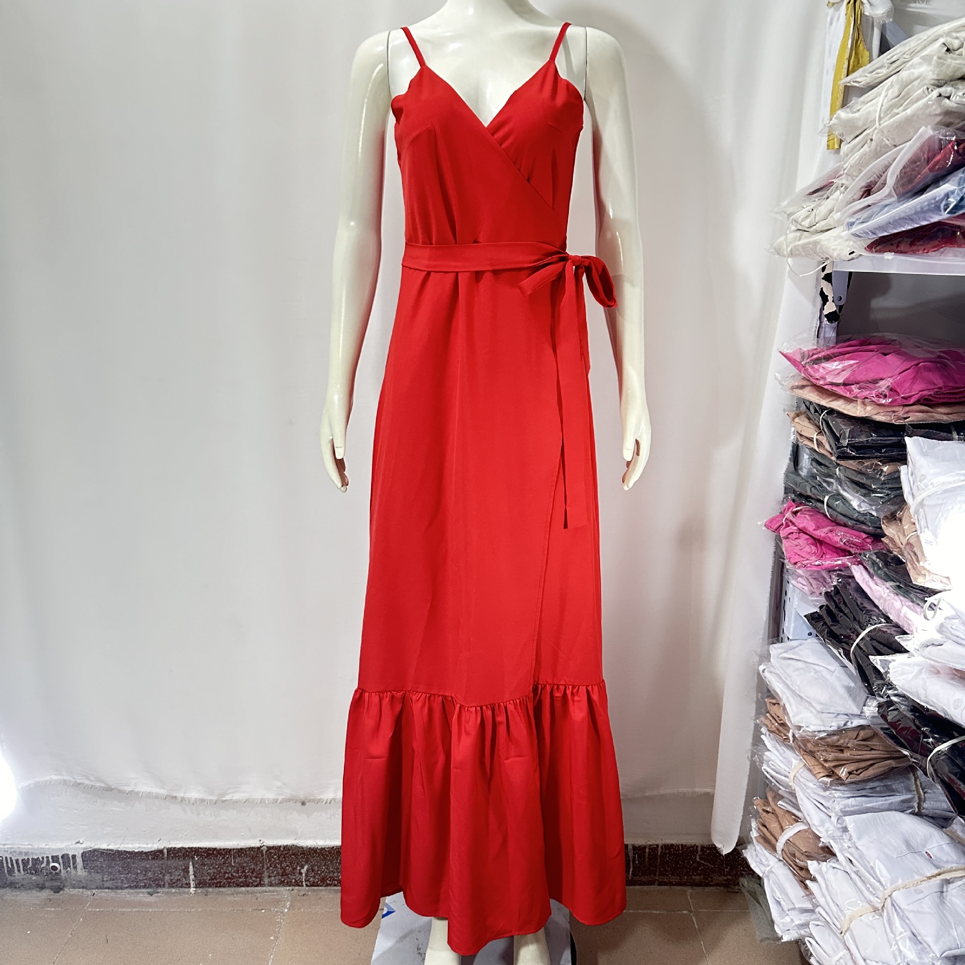 Women's Regular Dress Elegant Classic Style V Neck Sleeveless Solid Color Maxi Long Dress Daily display picture 1