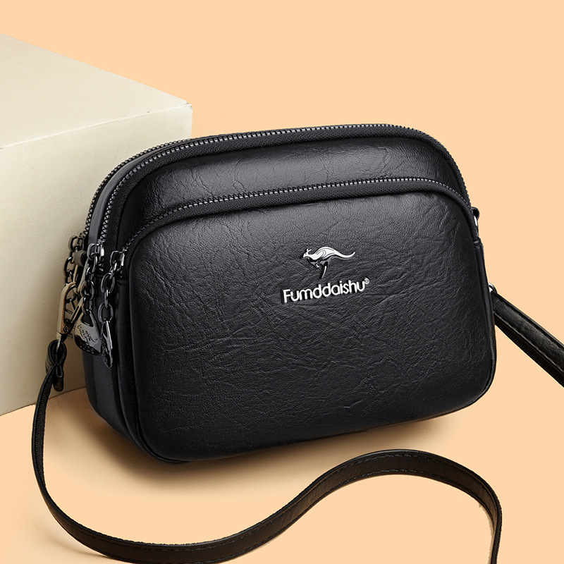 Cross-Border Foreign Trade Middle-Aged Mother Bag New Single Shoulder Crossbody Bag Simple Casual Bag Large Capacity Three-Layer Women's Bag Wholesale