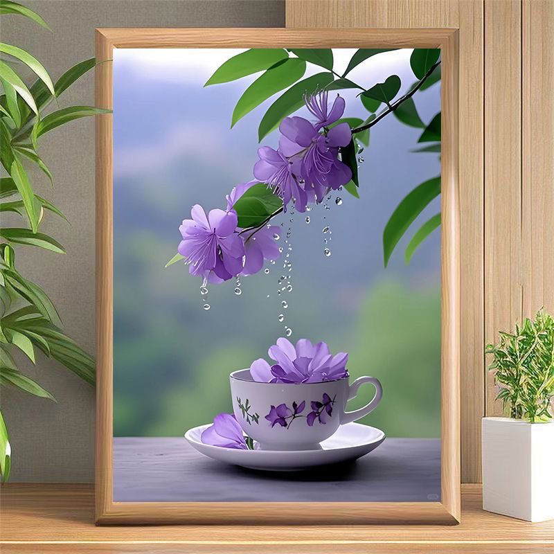 Purple Flower Sea Romantic and Healing Photo Frame Table Office Living Room Bedroom Photo Frame Room Desktop Bedroom Ornaments Purple Flower Sea Romantic and Healing Photo Frame Table Office Living Room Bedroom Photo Frame Room Desktop Bedroom Ornaments