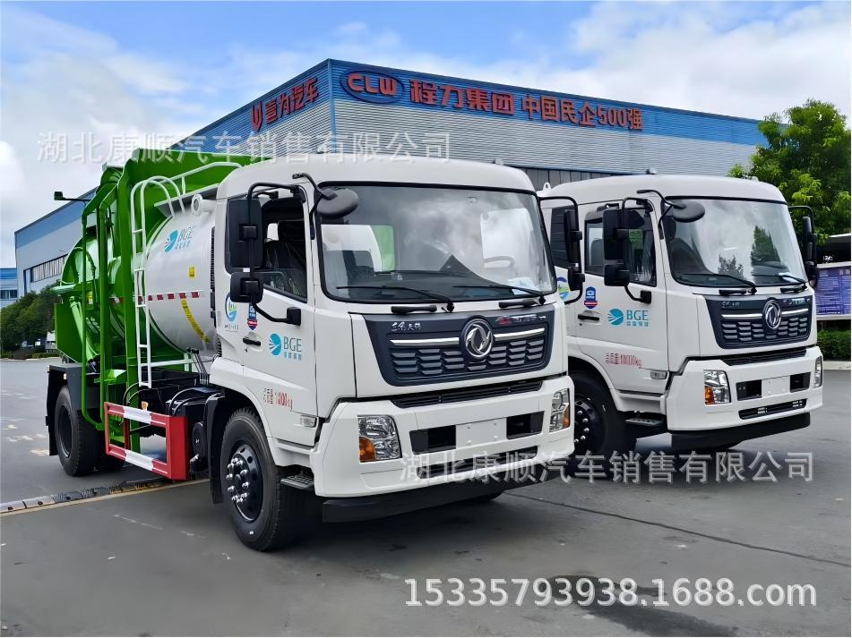 18-ton all-electric food waste collection truck, used for transporting food waste and sludge, and for urban sludge transportation