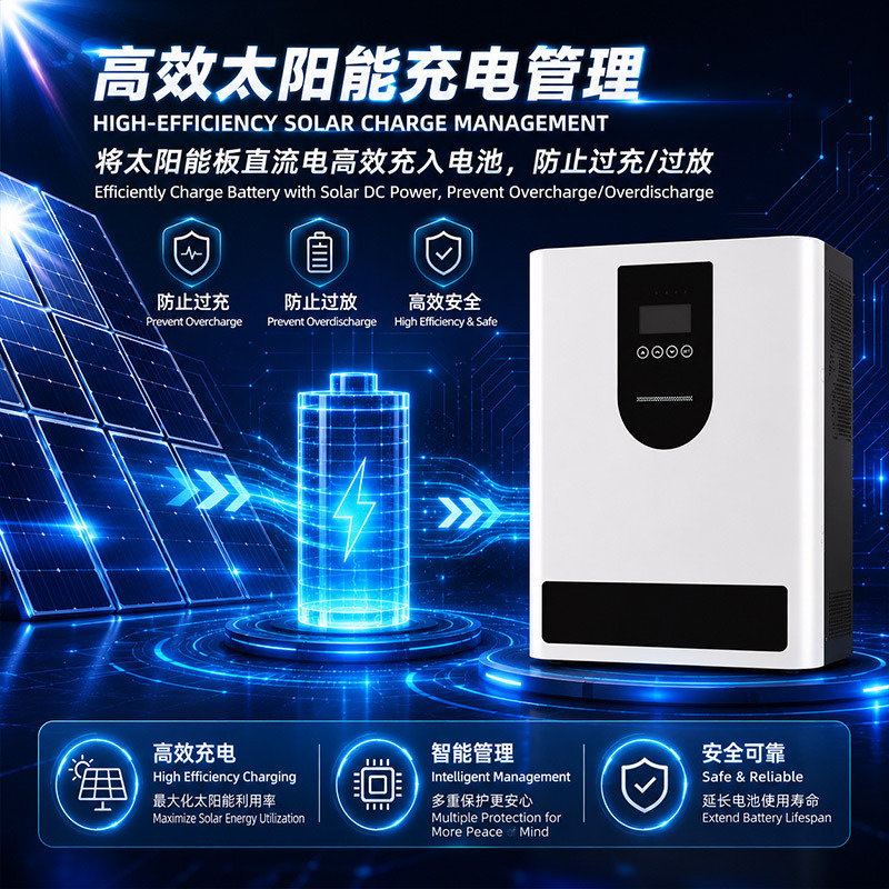 Inverter solar todo en uno controlador MPPT inverter de almacenamiento de energía fuera de la red 12 / 24V onda sinusoidal pura control inverso
