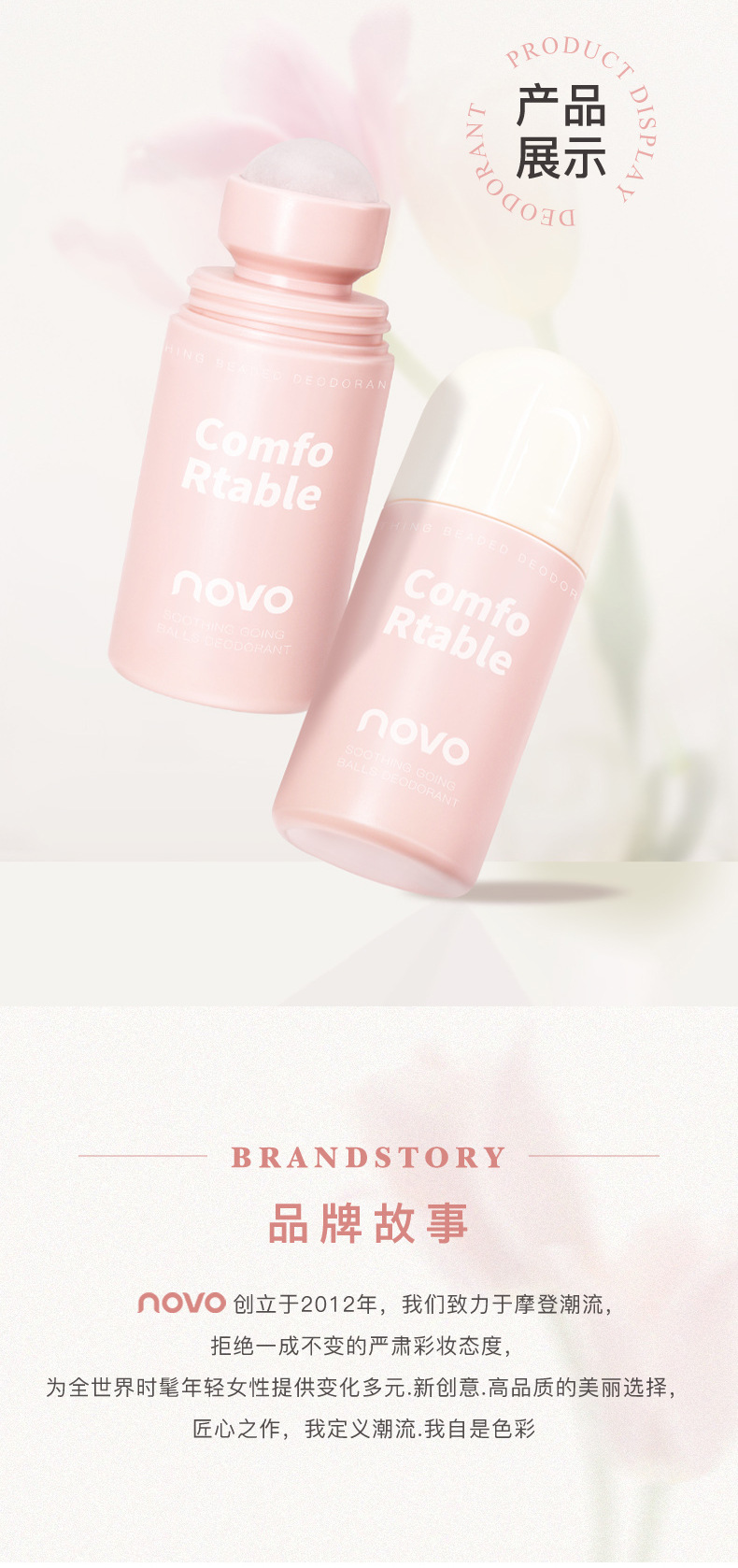 NOVO Refreshing Roll-on Body Lotion leaves a long-lasting fragrance, removes odors and stops sweating under the armpits, suitable for both men and women undefined