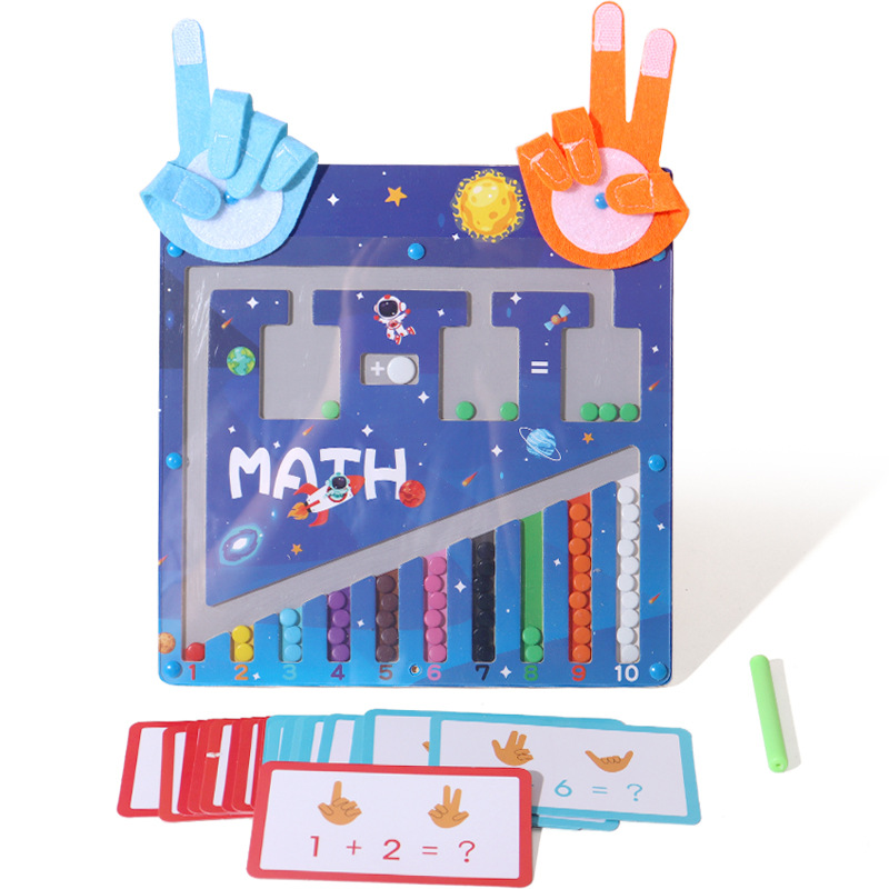 Instrucciones digitales Montessori para niños, aprendizaje de jardín de infantes, suma y resta, dedos, matemáticas, rompecabezas cognitivo, juguetes aritméticos