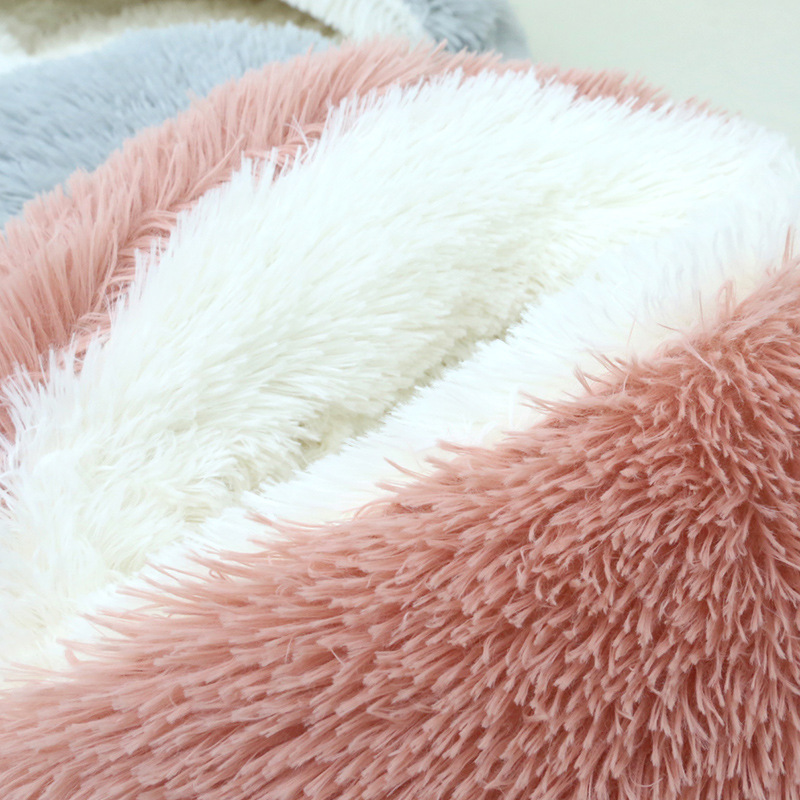 Internet celebridad mascota nido largo terciopelo gato nido paso leche nido con tapa gatito edredón espesado caliente perrera fábrica al por mayor