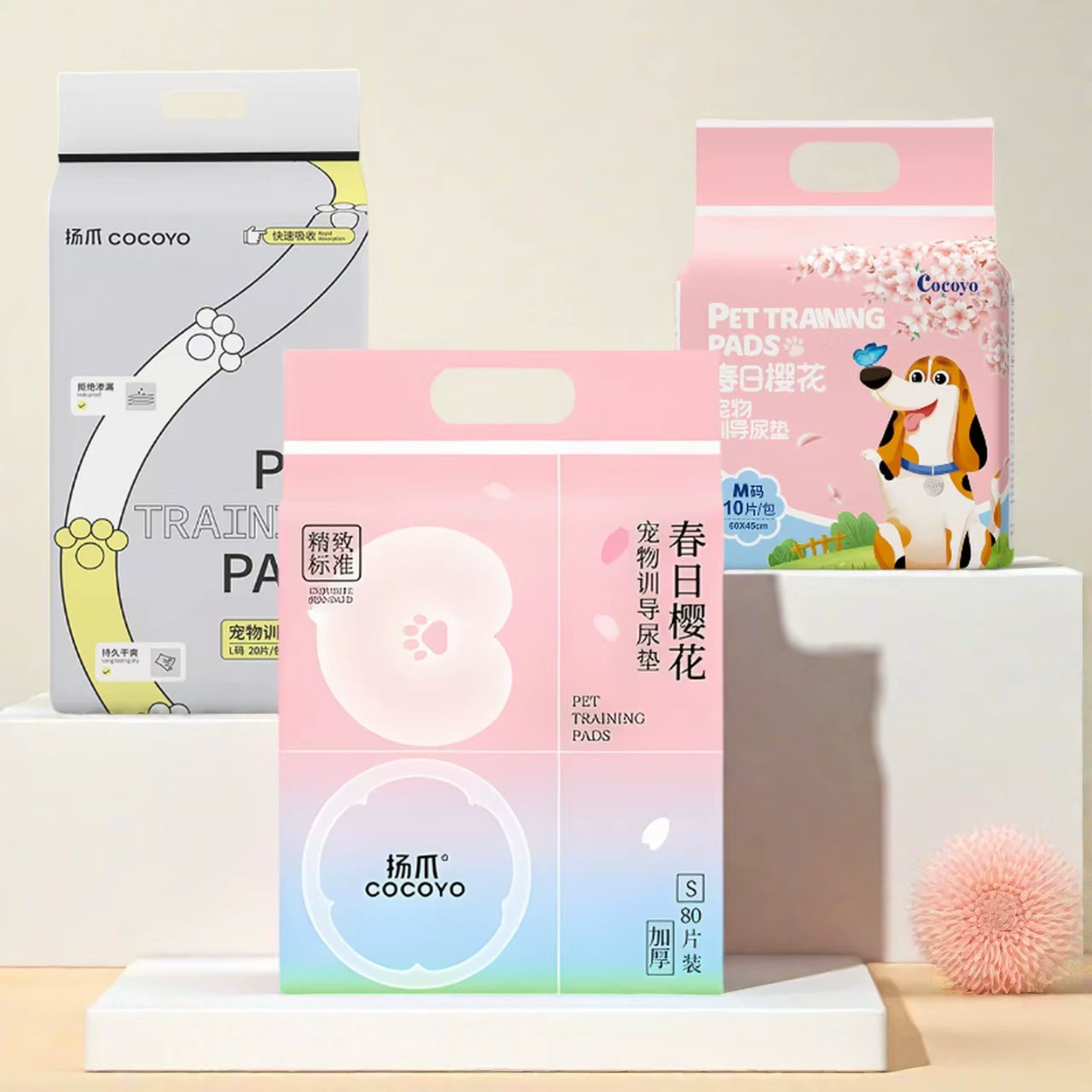 cocoyo Yangmei Spring Sakura Pet Training Подгузник Утолщенные одноразовые впитывающие подгузники Подушечки для подгузников для собак