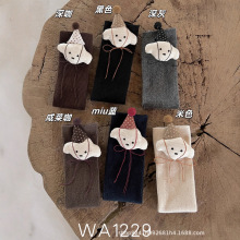 韩风女童秋冬针织堆堆袜25新款儿童可爱狗洋气宝宝长棉袜小腿袜子
