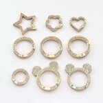 锌合金带钻弹簧扣双面钻石弹簧圈diy饰品配件钥匙扣开口圆环扣