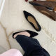 French Senior Niche Brown Single Shoes Women's Shoes 2024 Autumn and Winter Wedge Elegant Pointed Commuter Evening Milk Shoes
