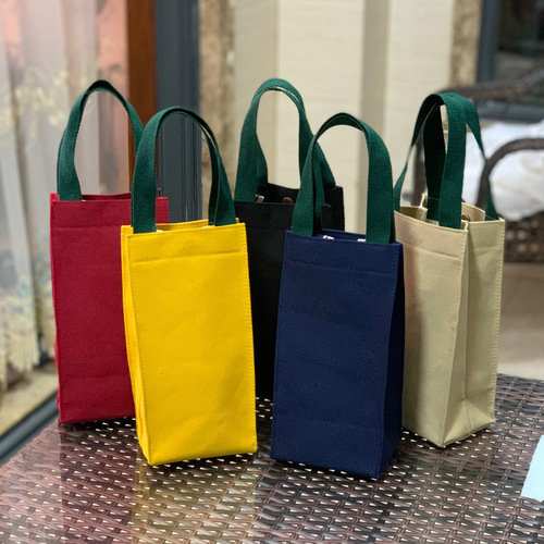 New simple canvas thickened portable solid color water cup bag stew beaker bag thermos cup cover umbrella bag