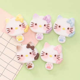 可爱卡通猫咪流心手指饼干 diy手工奶油胶钥匙扣发夹树脂饰品配件