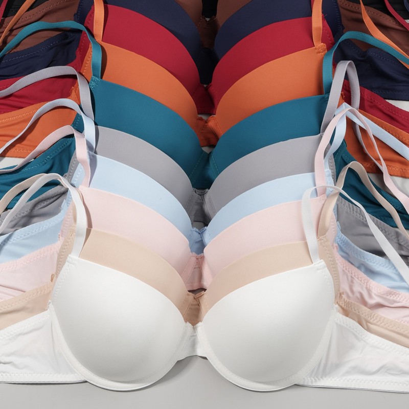 T-Shirt Bra Cross-Border Hot-Selling Item in European and American Sizes [Solid Color Smooth Bra] Push-Up Bra That Lifts and Prevents Sagging