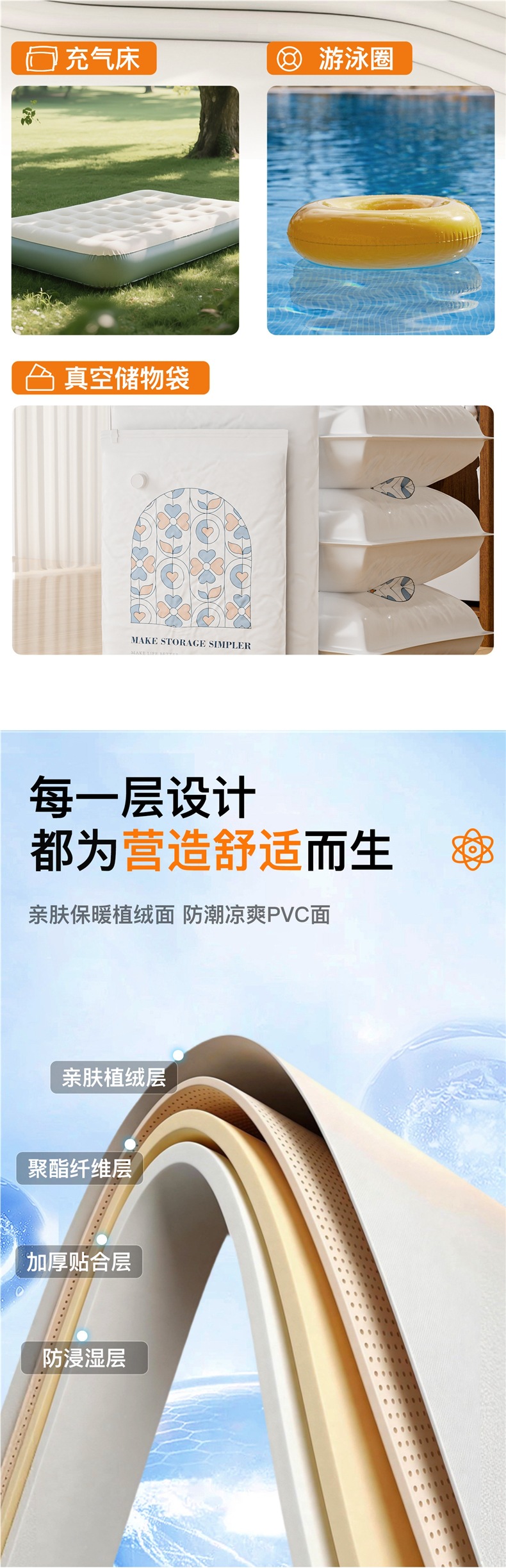 Automatic inflatable bed for car rear seat, car mattress, car sleeping tool, rear seat filler pad for sedans and MPVs