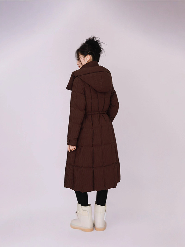 羽绒服女冬季2025新款高端大牌收腰女款修身中长款白鸭绒冬季外套|undefined
