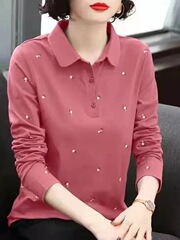 衫长袖恤女宽松大码妈妈装春季2025新款体恤显瘦上衣打底衫