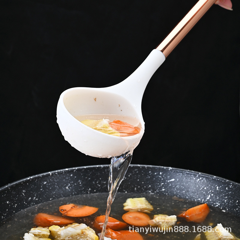 Nuevo mango de oro rosa antiadherente de cocina de aluminio de aluminio 10 piezas set