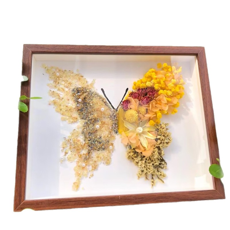 七夕创意永生花碎钻蝴蝶相框摆件diy材料手工制作生日礼物送朋友|undefined