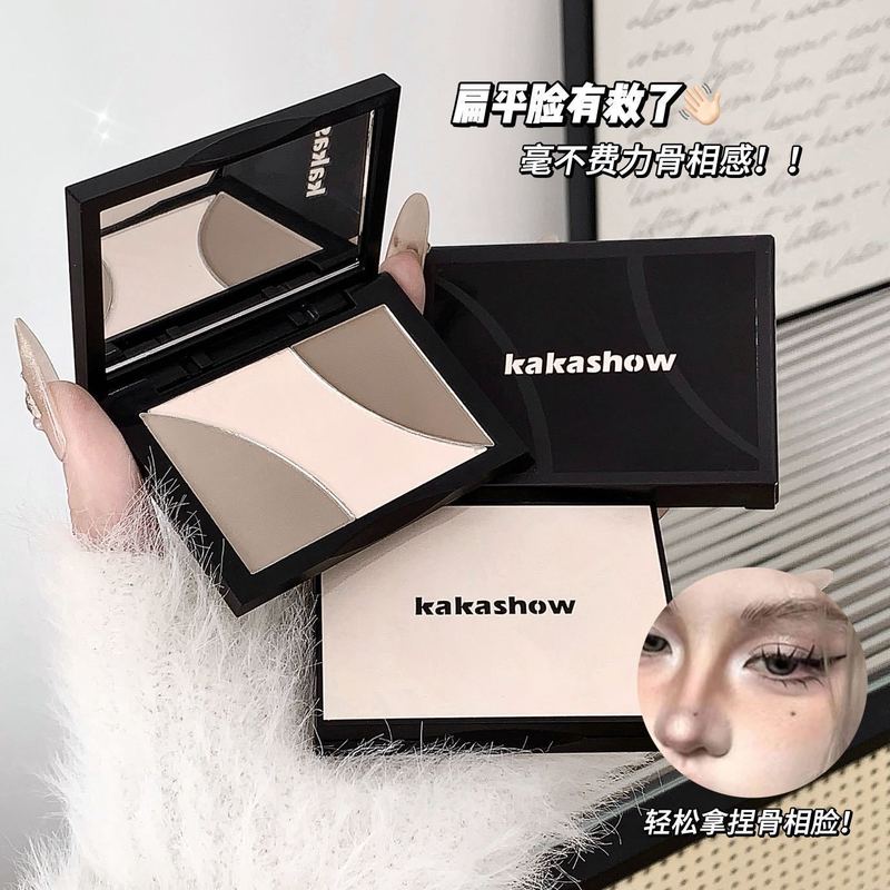 kakashow光影三色修容盘精雕轮廓立体修容阴影眼影腮红一体盘C453|undefined