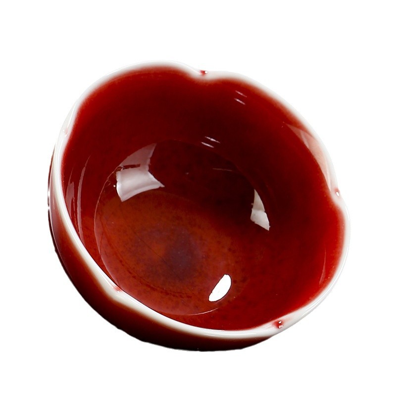Big red ceramic tea cup for home use