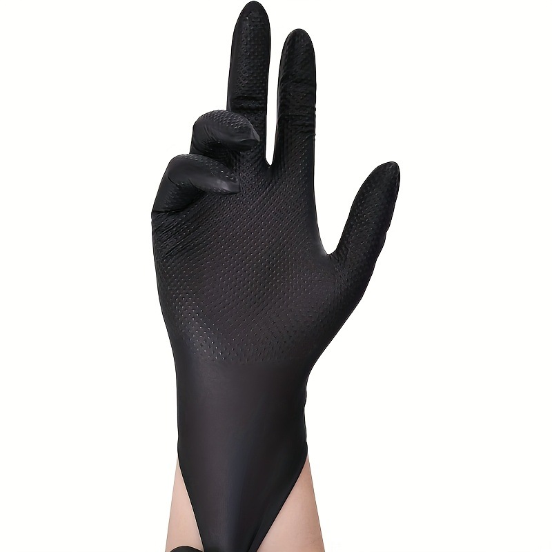 Guantes naranja y negros de diamante para reparación de automóviles gruesos desechables de 8mil guantes de nitrilo