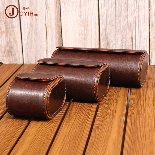 Genuine Leather High-End Handmade Watch Box Portable Travel Jewelry Box Cross-Border New Dustproof Shockproof Watch Storage Bag