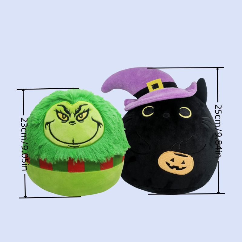 Cross-border Amazon Black Cat Christmas Grinch New Plush Toy Doll Black Five Gift Filled Toy