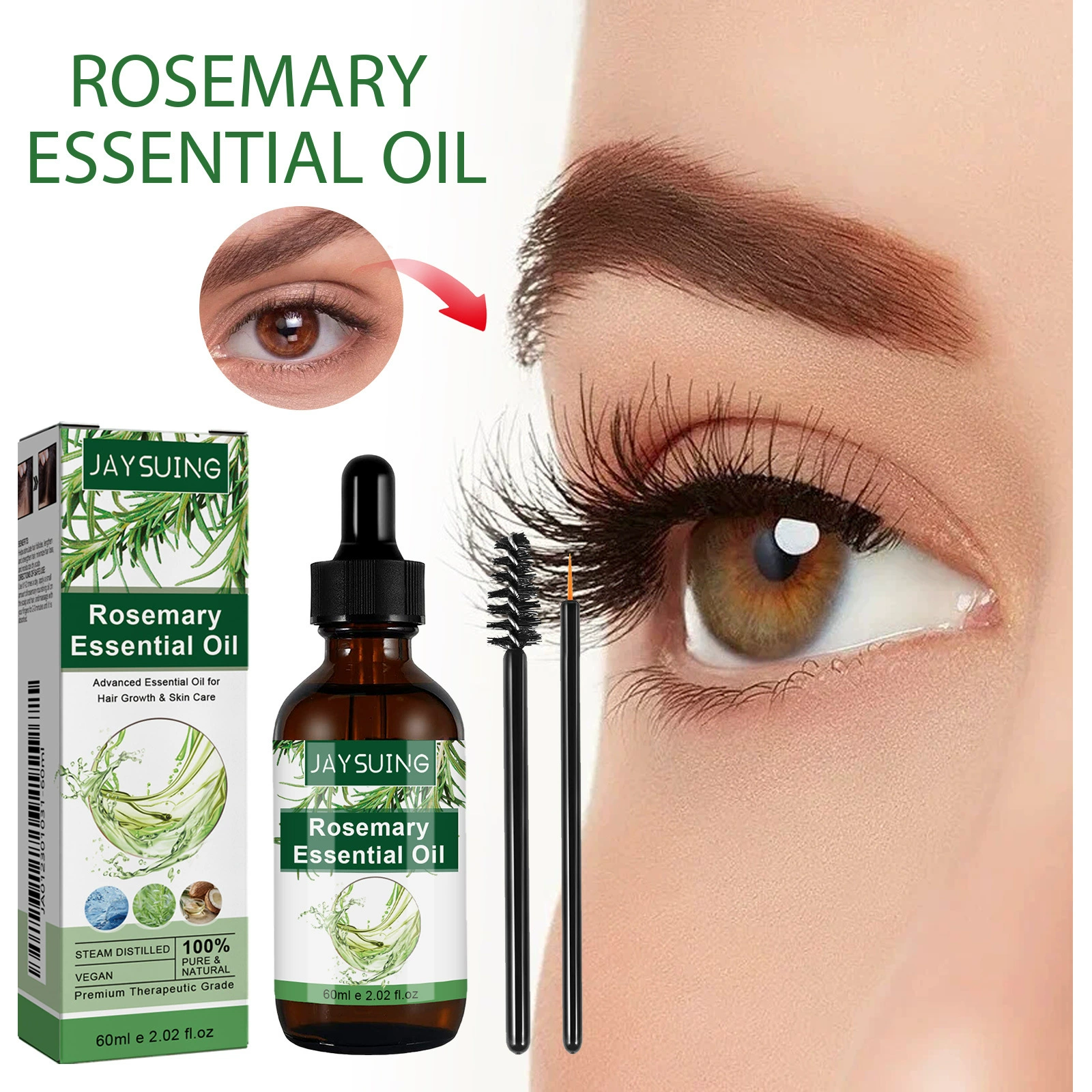 Jaysuing Мультиэффект Эфирное масло розмарина Жесткие Твердые волосы Увлажнение Густые волосы Уход за кожей Мульти-эффект Эфирное масло