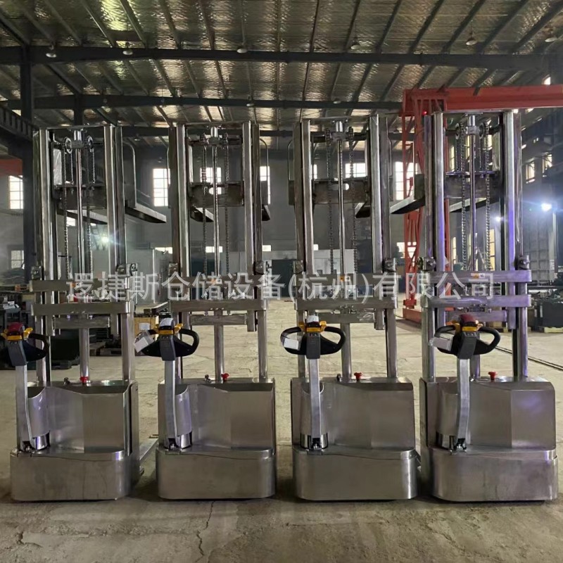 非标电动步行式不锈钢304堆高车食品厂转用堆垛机液压升降装卸车