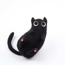 跨境新品Black Cat Plushie Toy 黑猫玩偶公仔可来图来样