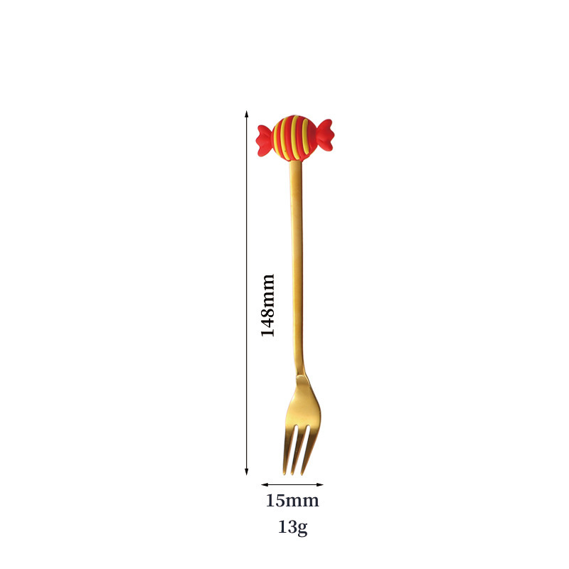 Tenedor de caramelo - dorado