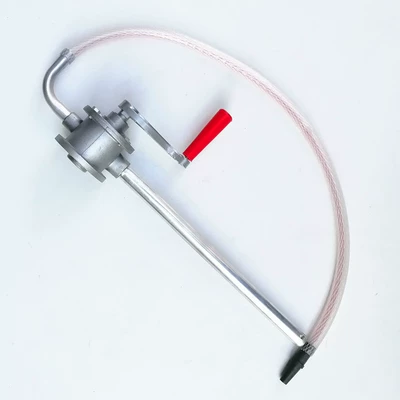 Hand-crank oil pump, oil extractor, manual oil pump, hand-crank filler, oil suction device, oil drum pump, refueling pump, oil extractor (Mühərrik alətləri) - 20mm-oil-extractor-electroplated-aluminum-tube