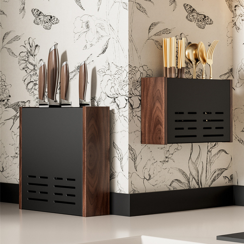 Walnut knife holder kitchen knife storage rack