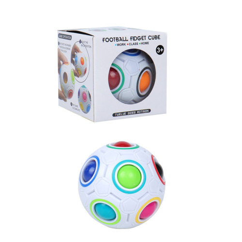 Cross-border Magic Rainbow Ball Rubik's Cube 12-hole decompression and pressing training intelligence Rubik's Cube hand catching ball children's toys wholesale