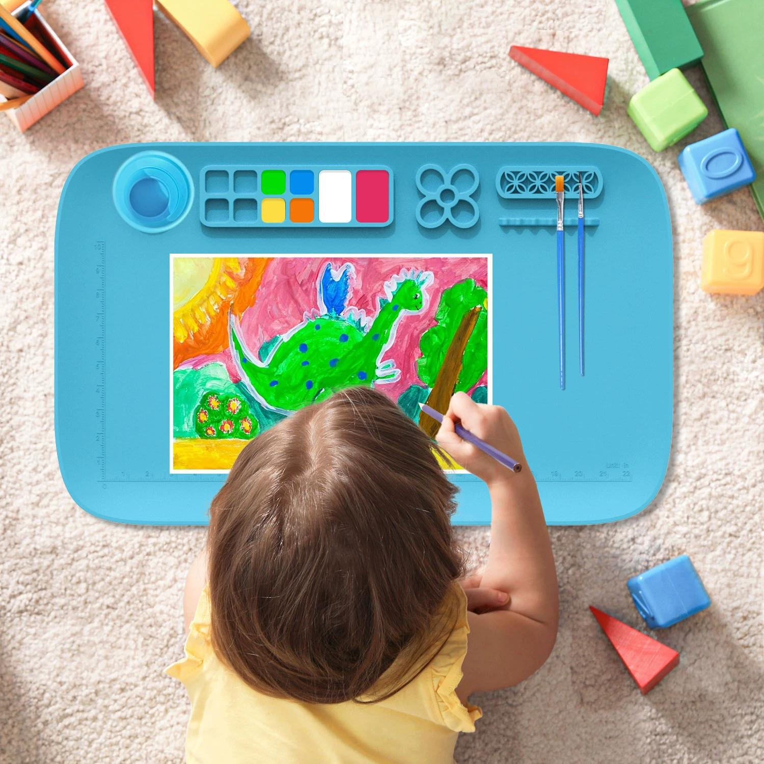 Новый силиконовый коврик для рисования, детский художественный коврик, моющийся силиконовый коврик для граффити, коврик для масляной живописи, детский цветной коврик для рисования