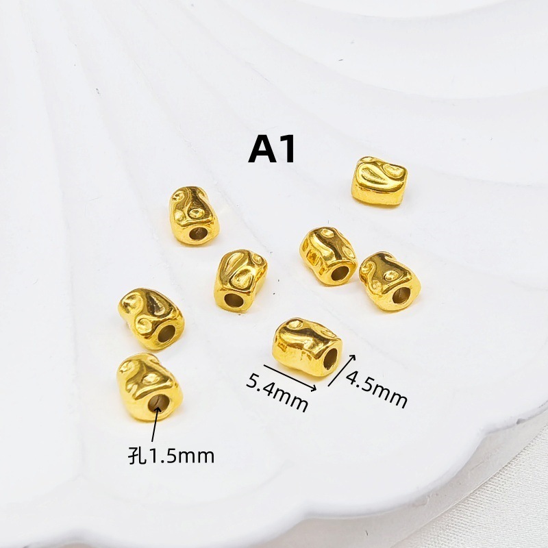 チタン鋼バロックスペーサービーズ 18K リアルゴールド手作り DIY パールブレスレットネックレスアクセサリー特殊形状ビーズ非標準砂利|undefined