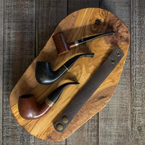 succsyes first layer cowhide pipe rack portable pipe seat portable men's smoking accessories genuine leather pipe seat