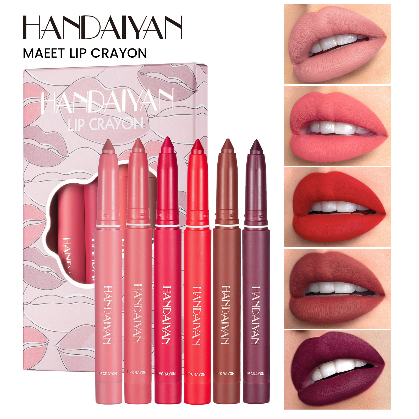 Lipstick, lip pencil, set, Amazon, 6 pieces
