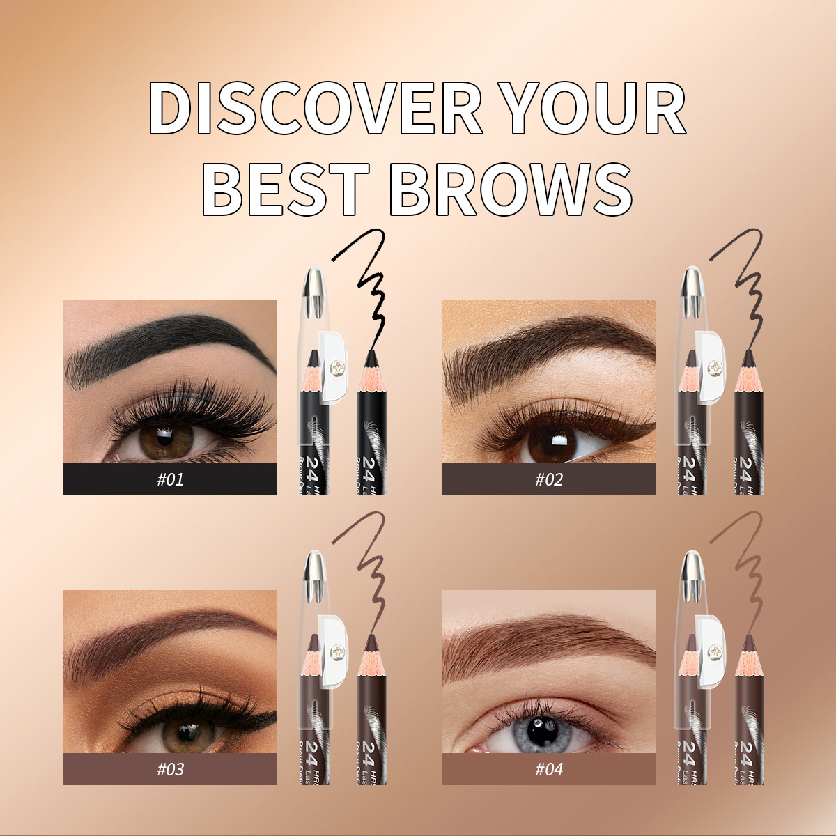 El lápiz de cejas de punto transfronterizo europeo y americano SAS es resistente al agua y no es fácil de desvanecer. Las cejas se tiñen de forma natural y duradera SAP007