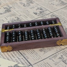 仿古大9档榉木黑珠算盘复古礼品怀旧算盘经典礼品