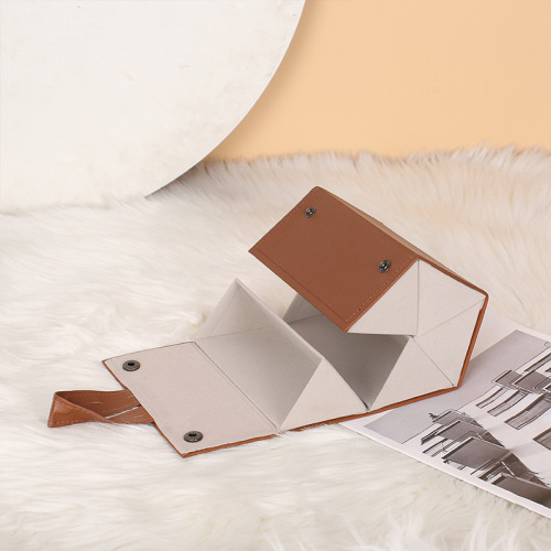 Multifunctional Foldable Eyeglass Storage Box, Entryway Multi-Compartment Jewelry Gift Box, Retro High-Grade PU Leather Eyeglass Case