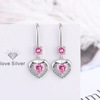 Copper universal earrings heart shaped, zirconium, internet celebrity, Korean style