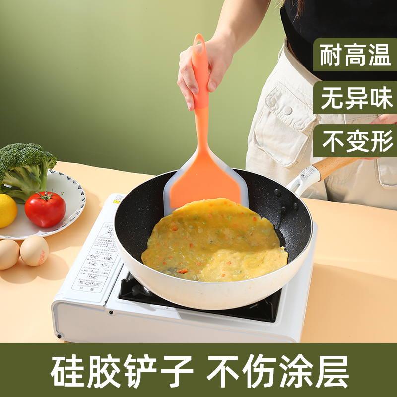 국경을 넘는 논스틱 냄비 주걱, 주방용품, 팬케이크 실리콘 주걱, 다마고야키용 주걱, 고온에 강한 주방용 가정용 조리용 주걱
