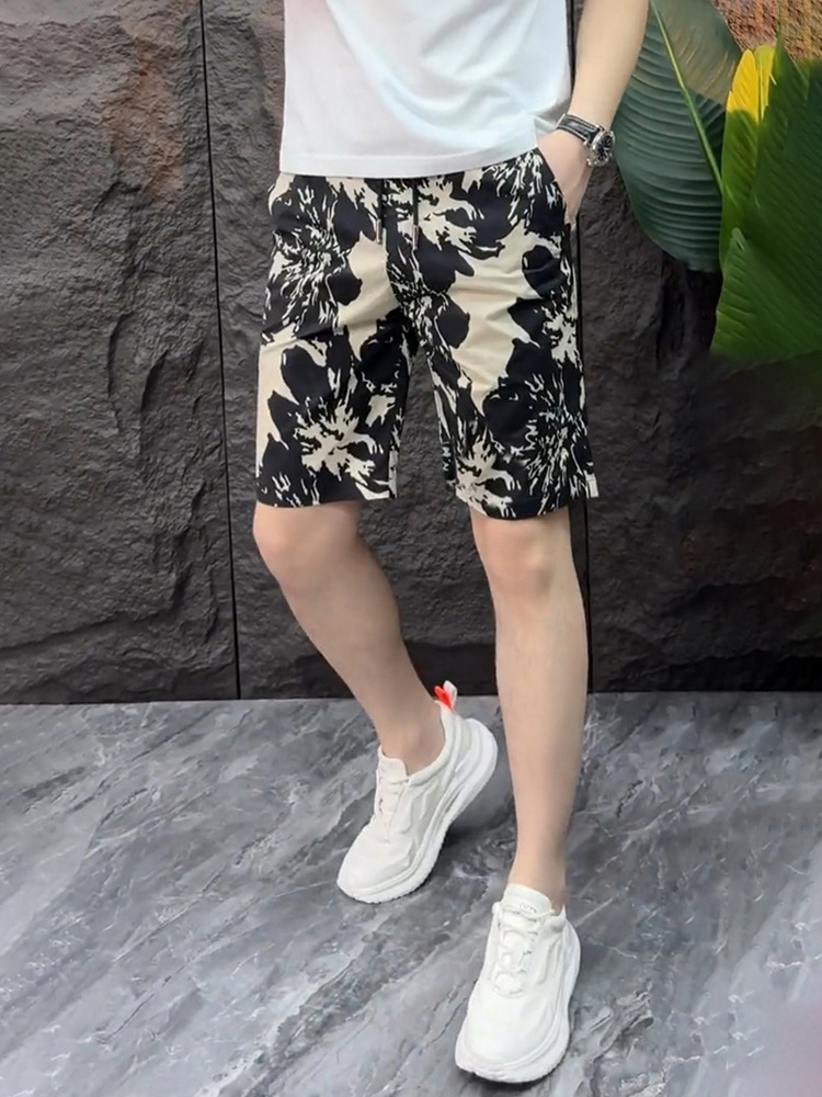Men's Clothing Men's Trendy Casual Straight Leg Five Point Ice Silk Shorts Quick Drying Fashionable Versatile Beach Pants Summer_viptrois.com