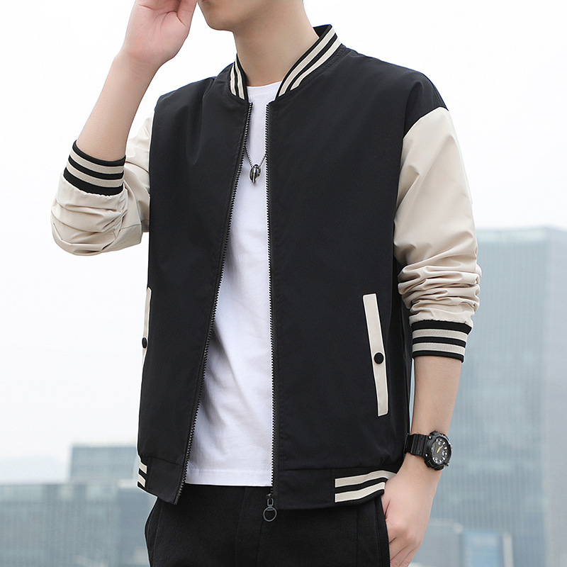 Men's jacket jacket, spring and autumn casual loose fitting sports new trendy brand baseball collar, men's top, baseball jacket, men's