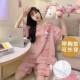 Pure Cotton Pajamas for Women in Summer with Padded Short-Sleeved Shorts, Three-Quarter Pants, Thin, Can Be Worn Outside, Two-Piece Suit for Home