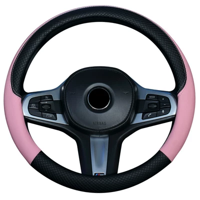Steering wheel cover | cover non-slip car interior supplies for - f021-black-pink-38cm
