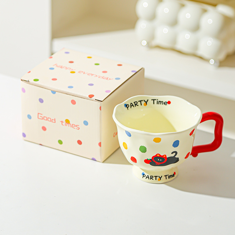 Taza de cerámica de moda creativa Regalo de oficina Taza para el hogar Taza de café Taza de agua Taza de desayuno Feliz cumpleaños