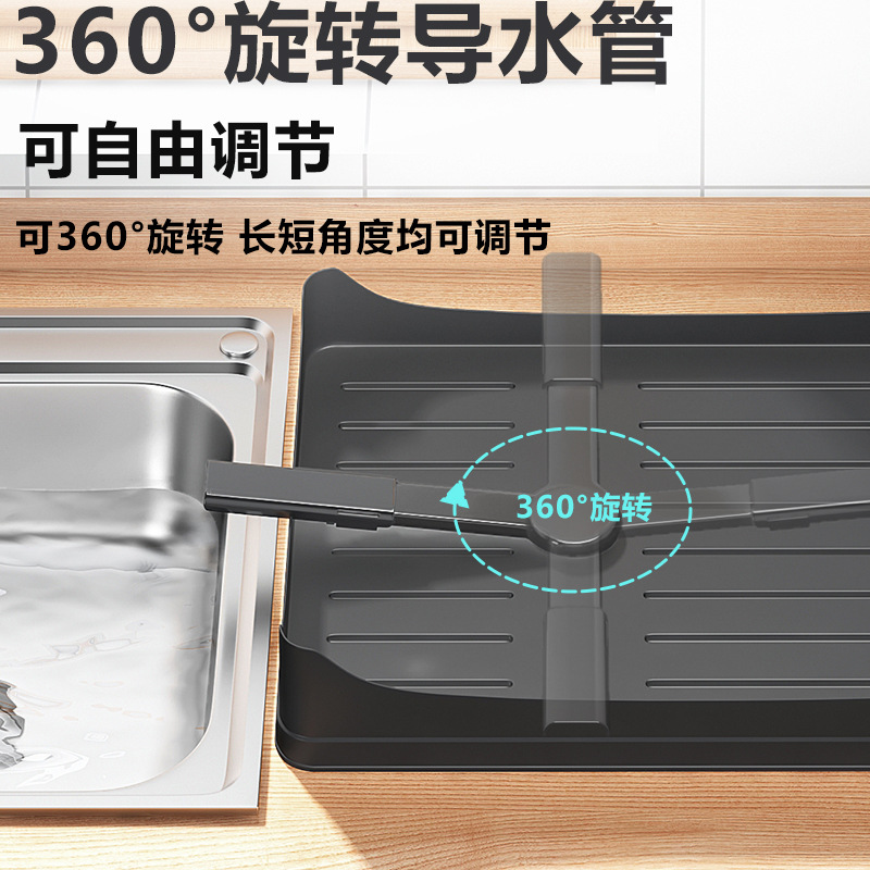 Cocina de drenaje plato estante palillos estante de almacenamiento extraíble guía de agua de doble capa estante para platos palillos rack