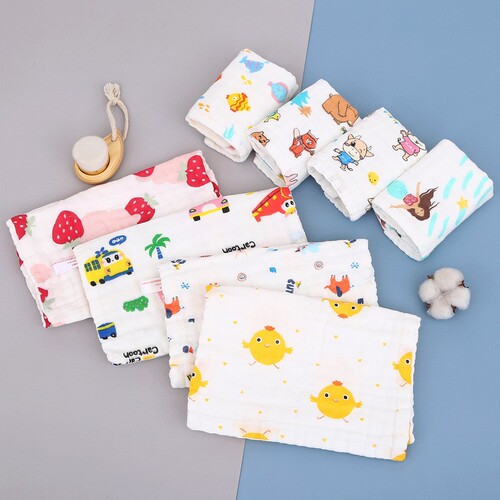 Dulaidu play baby pleated towel newborn 6-layer gauze small towel breathable children's towel face towel 25*25