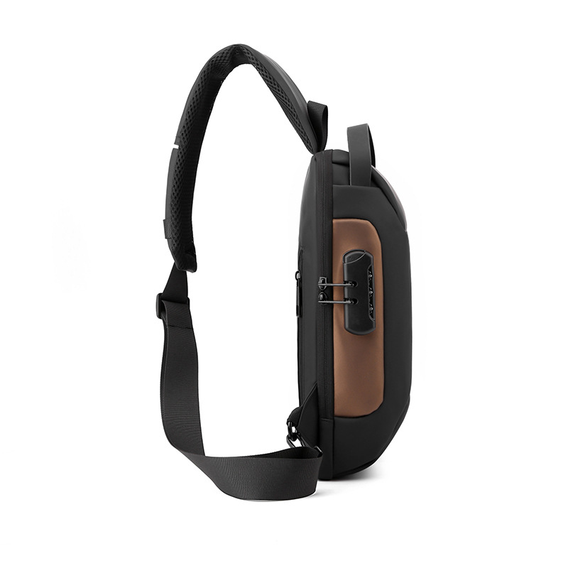 Bolso de pecho para hombre recargable USB nuevo transfronterizo, bolso de mensajero ligero para viajes de negocios, bolso de hombro multifuncional para viajeros