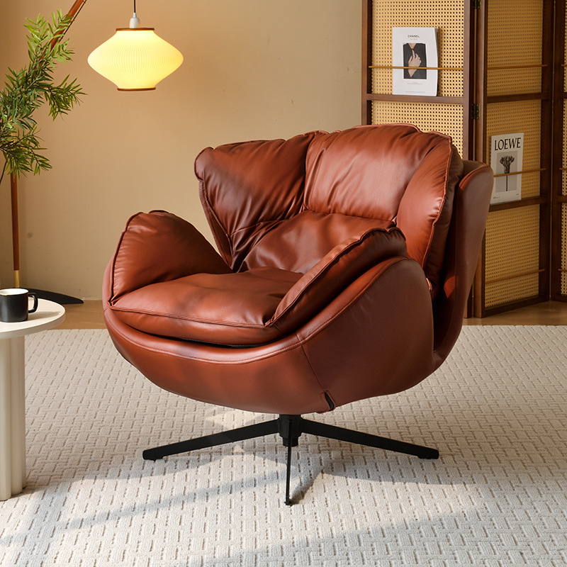 Italian lightweight single sofa chair, swivel, small apartment living room balcony study minimalist designer leisure chair